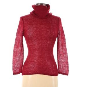 Sisters mohair Turtleneck solid Red Long sleeve Medium shirt women’s